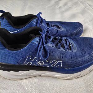 Hoka One One Bondi 6 Men's Blue White Cushion Running Shoes Size 13
